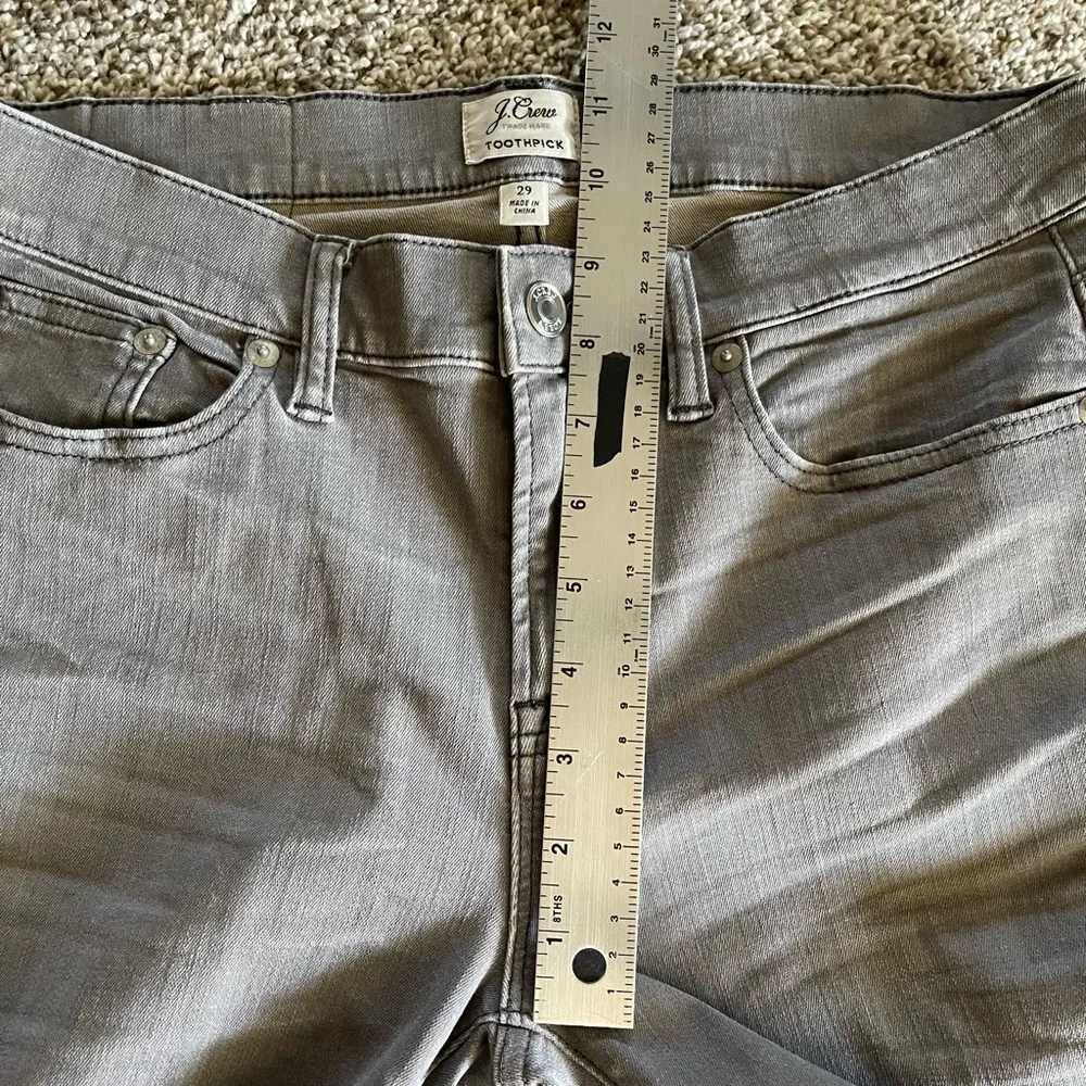 J.Crew Toothpick Skinny Gray Wash Stretch Jeans Size 29